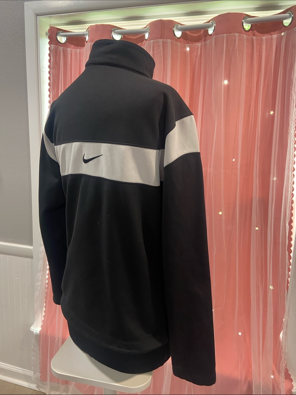 Nike Black and White Performance Half-Zip Jacket size L